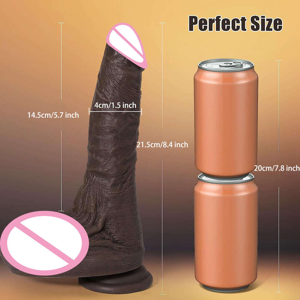 8.4-Inch Realistic Silicone Dildo with Suction Cup - Huge Lifelike Anal/Vaginal Toy for Women, Soft & Safe Adult Sex Stimulator