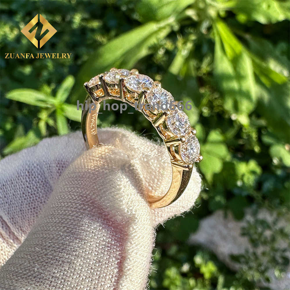 Personalized Eternity Wedding Band Lab Grown Moissanite Diamond 18K Yellow Gold Fine Jewelry Engagement Ring