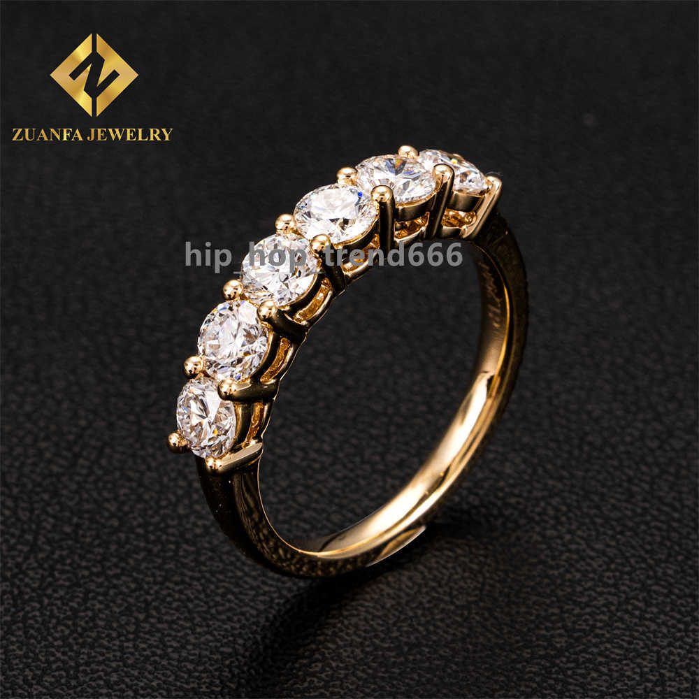 Personalized Eternity Wedding Band Lab Grown Moissanite Diamond 18K Yellow Gold Fine Jewelry Engagement Ring