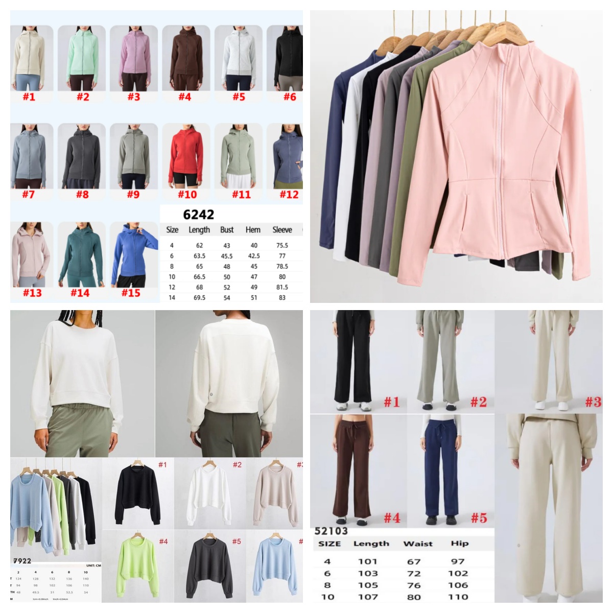Warm Yoga Hoodies Sweatshirts and Yoga Pants Women Sweatwear Fall Winter Casual Top Fashion Outwear Jacket 28906 28909 28987 28988