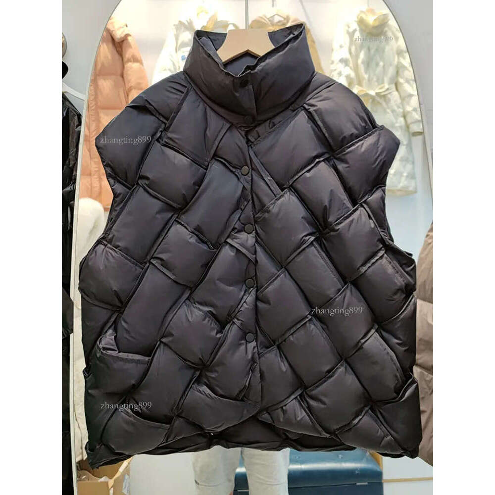 Women's Vests Ailegogo Autumn Women Stand Collar Loose White Duck Down Vest Casual Female Sleeveless Warm Down Waistcoat Puffer Tops 221202