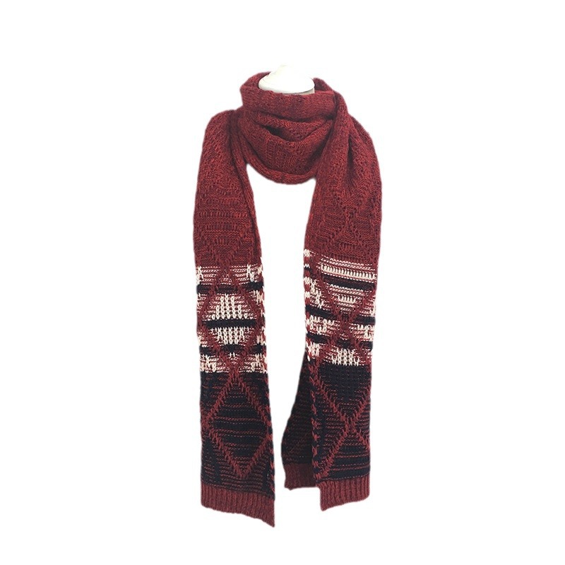 Autumn and Winter New Fashionable Warm Splicing Scarf Extended Scarf Men's Scarf Wholesale