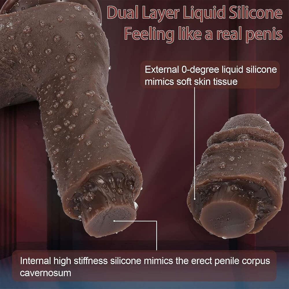 Realistic Dildo Real Skin Artificial Masturbator Dick Suction Cup With Curved Shaft and Ball Adult Toys For Woman Men