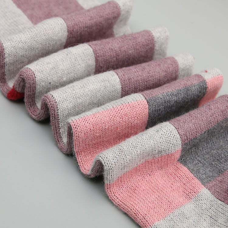 Thickened autumn and winter fashionable socks for women knitted socks color blocked versatile wool adult socks