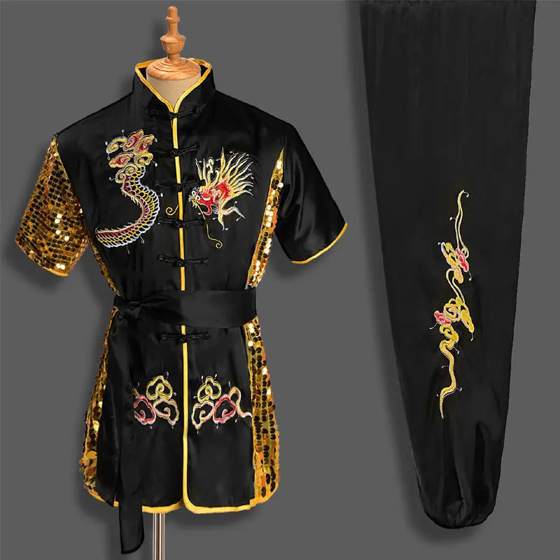 Mens Traditional Chinese Dragon Martial Arts Uniform Kung Fu Costume Set Martial Arts Uniform Tai Chi Clyde Doist Shaolin 241127