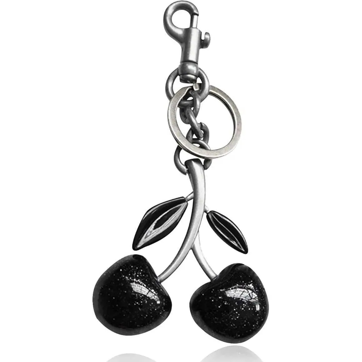 cherry bag charm keychain designer bag charms designer cherry purse handbag women lanyards leather black red pink key ring wallet keychains cherry cha