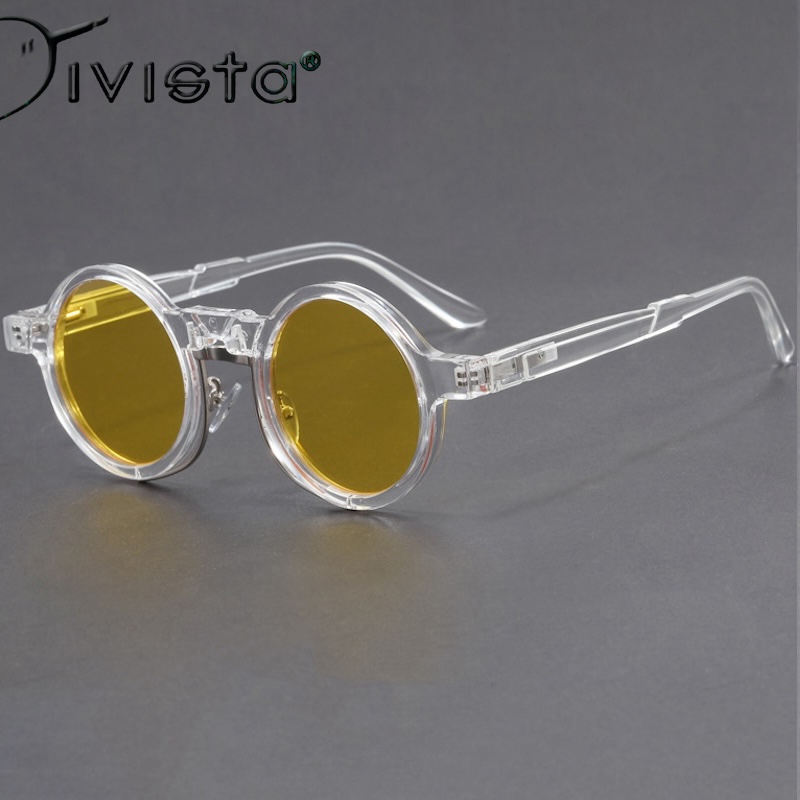 Round Steampunk Sunglasses Men Retro Glasses Vintage Women Goggle Gothic Y2K Futuristic a Pilot with Cool INS Punk Personalized Cyberpunk S228 IVSTA