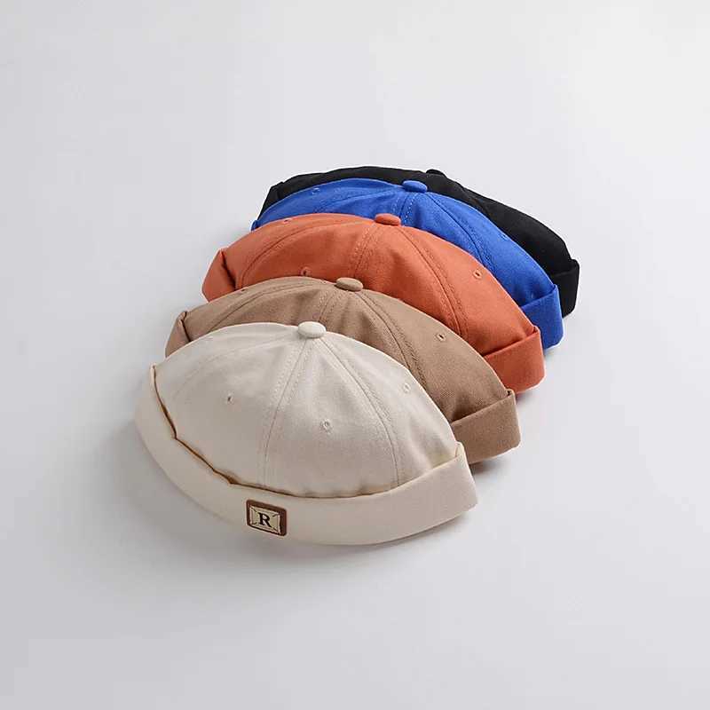 Caps Hats New Cool Baby Brimless Hat Letter Baby Boys Girls Hip Hop Caps Children Kids Adjustable Landlord Sailor Caps Bonnet H241128