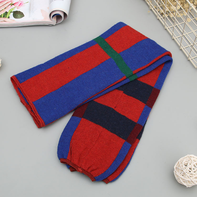 Thickened autumn and winter fashionable socks for women knitted socks color blocked versatile wool adult socks