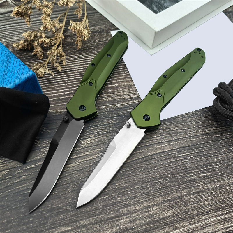2 Models 940/940BK Osborne Folding Pocket Knife 3.4 Satin Plain Blade, Green Aluminum Handles Bailout Tactical Outdoor Survival Camping Tools BM 9400 