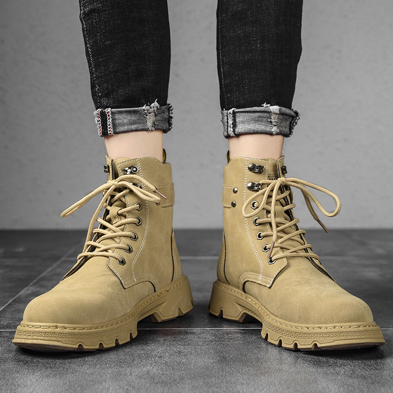 Autumn and winter high top lace-up Martin boots youth outdoor fashion casual men's designer boots
