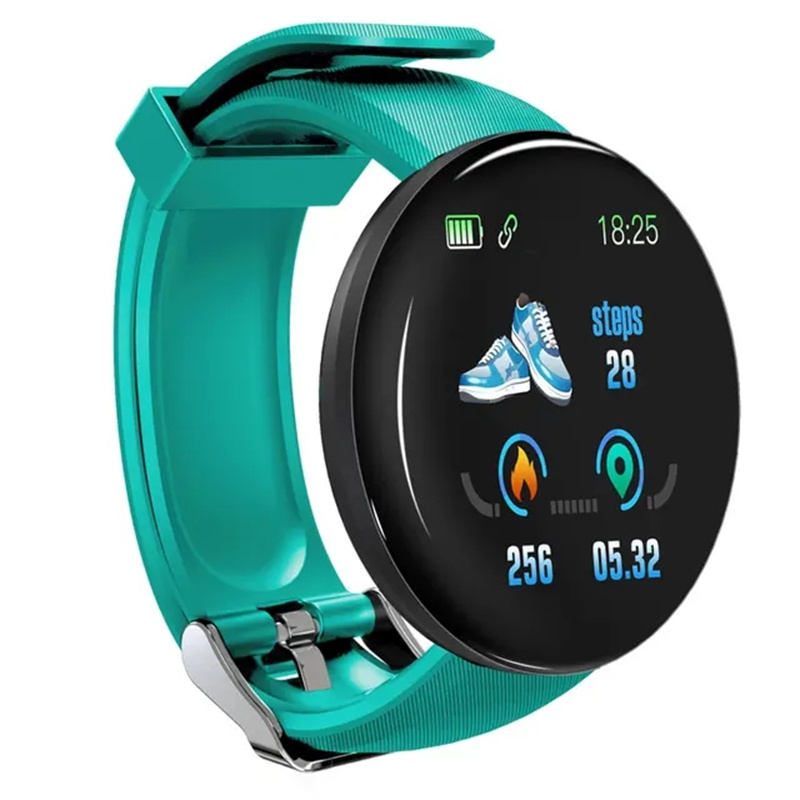 D18 Smart Watch Heart Rate Monitor Men's Women's Smartwatch Round Fitness Digital Watches for Men Women Band Bracelet