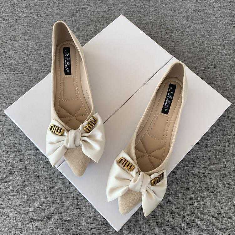 sandals heels high heels Female pointed microfiber single sleeve flat low order womens shoes