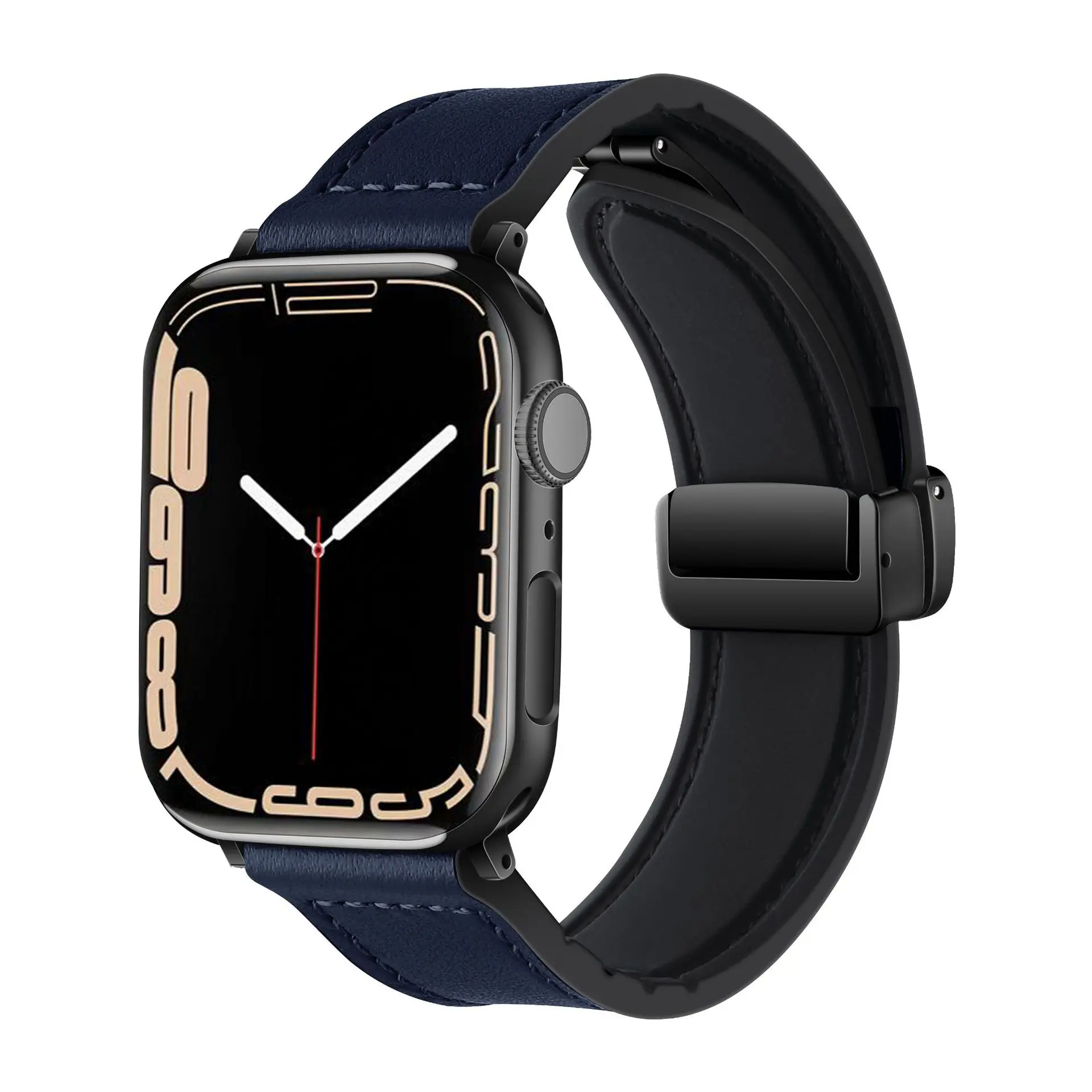 Strap for Apple watch band 45mm 44mm 40mm 42 41mm Ultra 49mm Genuine Leather+Silicone bracelet correa iWatch series 9 8 7 6 5SE