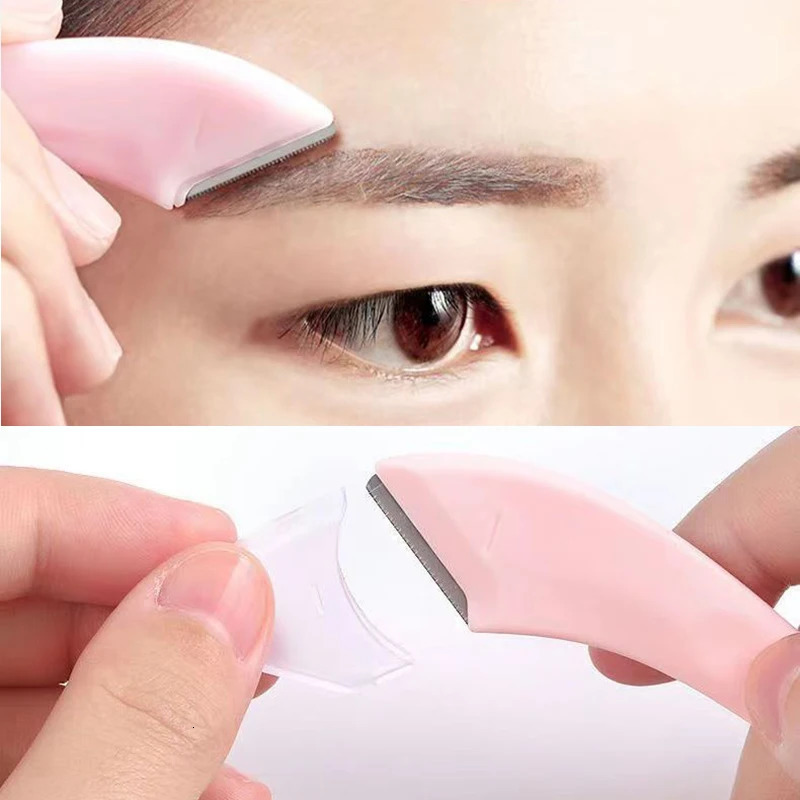Eyebrow Trimmer Brow Scissors Cutter Haircut for Women Trimming Knife Cutting Face Clipper Makeup Woman Blade Shaver Comb Tools 241128