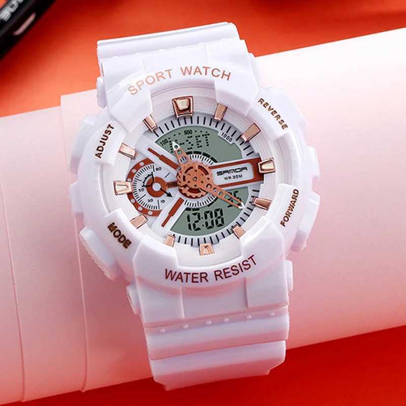 New Arrival Rose Gold White Sport Wen es Fashion D Digital Ladies Wen monthly hme Relogio Finino dou New Collection Z241128