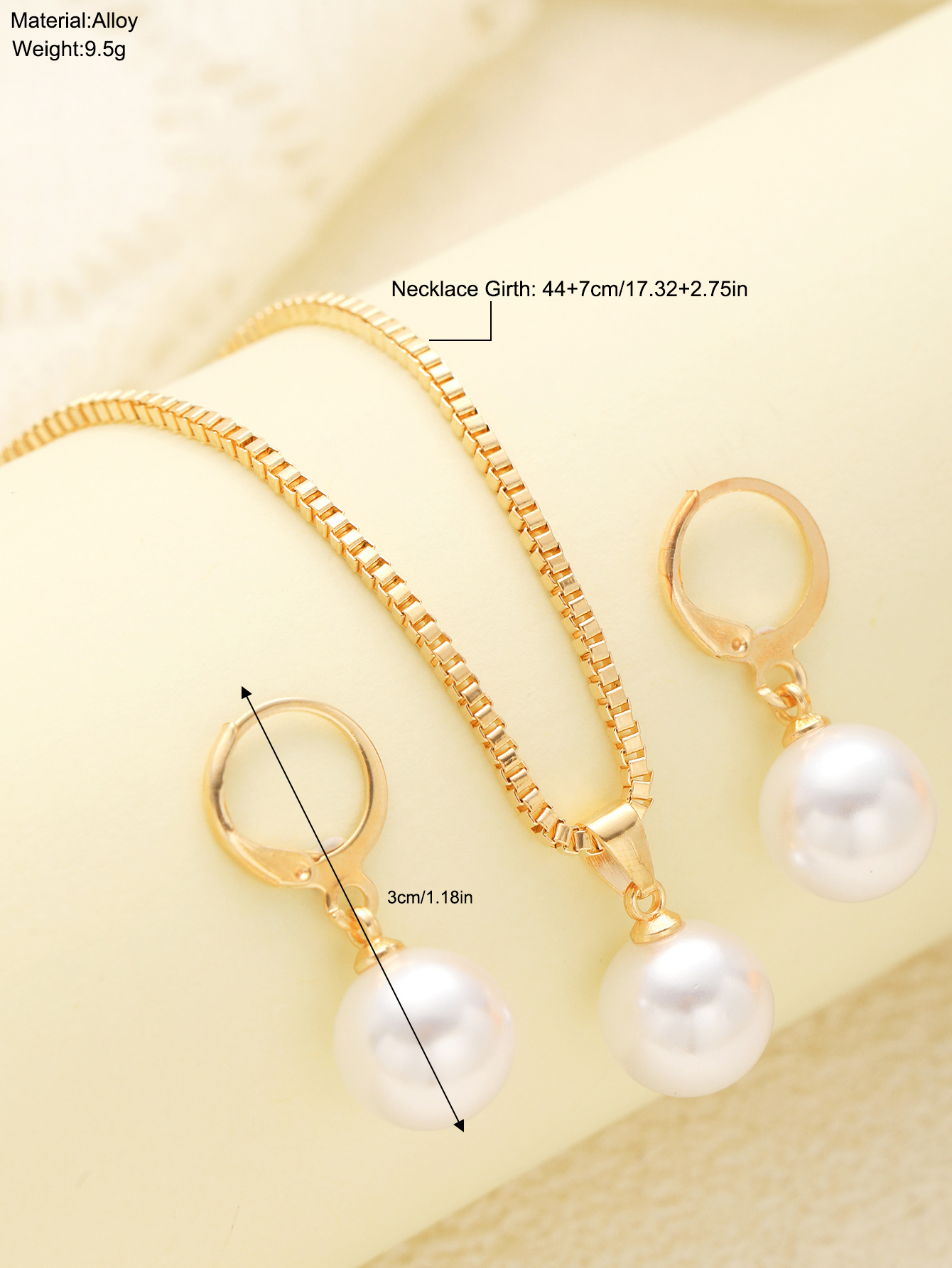 Europe and the United States jewellery set of fashion light luxury pearl necklace earrings two-piece set of niche design senior sense of jewellery