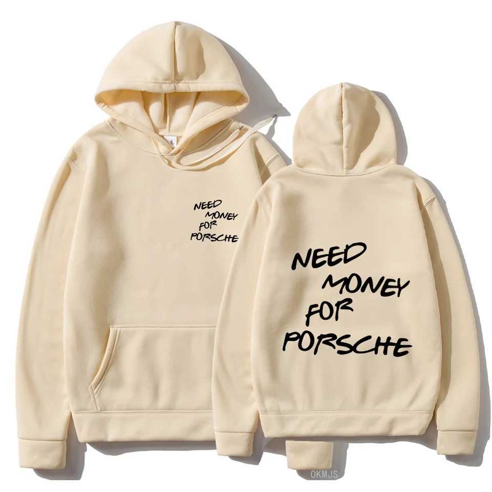 2024 Funny Need Money Letter Print Hoodie Fashion Design Mens Womens Sweatshirt Loose Oversized Couples Casual HoodiesXJ241128