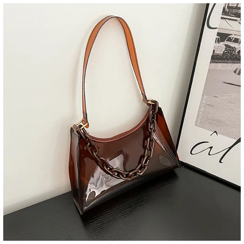 Womens Summer Handbags: Fashion Transparent PVC Shoulder Bag, Small Hobo Underarm Clutch, Mini Tote New Free Delivery Designer Bag