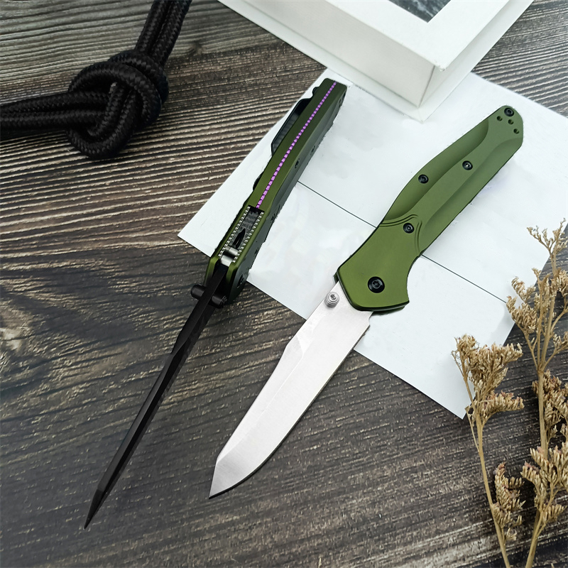 2 Models 940/940BK Osborne Folding Pocket Knife 3.4 Satin Plain Blade, Green Aluminum Handles Bailout Tactical Outdoor Survival Camping Tools BM 9400 