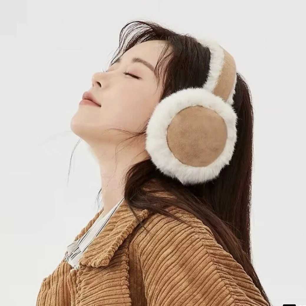 Womens earmuffs used for autumn winter hot earmuffs foldable portable anti cold anti freezing plush thick earmuffs X241128