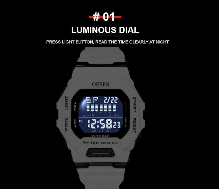 New Arrival Mens Outdoor Sports G Sty Digital Mens 50m Waterproof Green Hbre Ma Tactical Ectronic Watch Gift Z241128