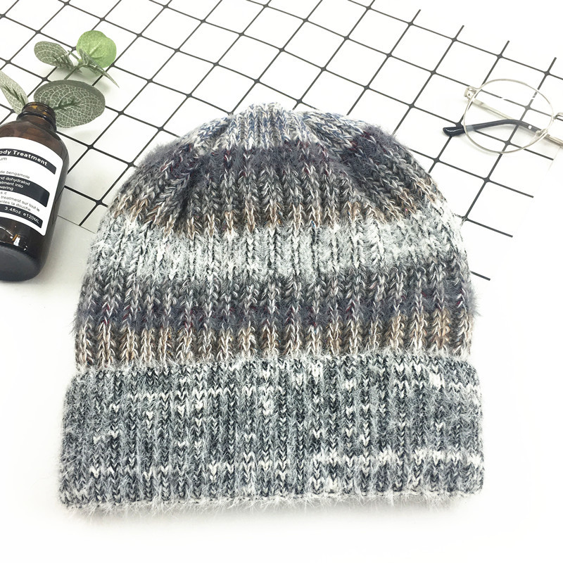 Hat Women's Autumn/Winter Korean Edition Trendy Plus Velvet Warm Knitted Hat Windproof Collar Versatile Cycling Ear Protector Knitted Hat