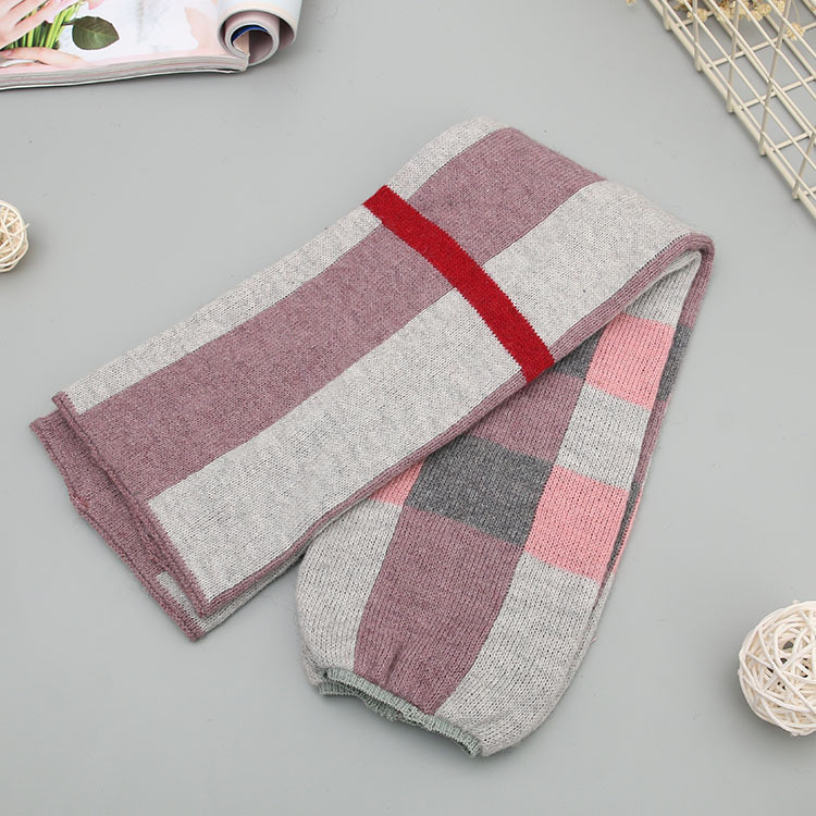 Thickened autumn and winter fashionable socks for women knitted socks color blocked versatile wool adult socks