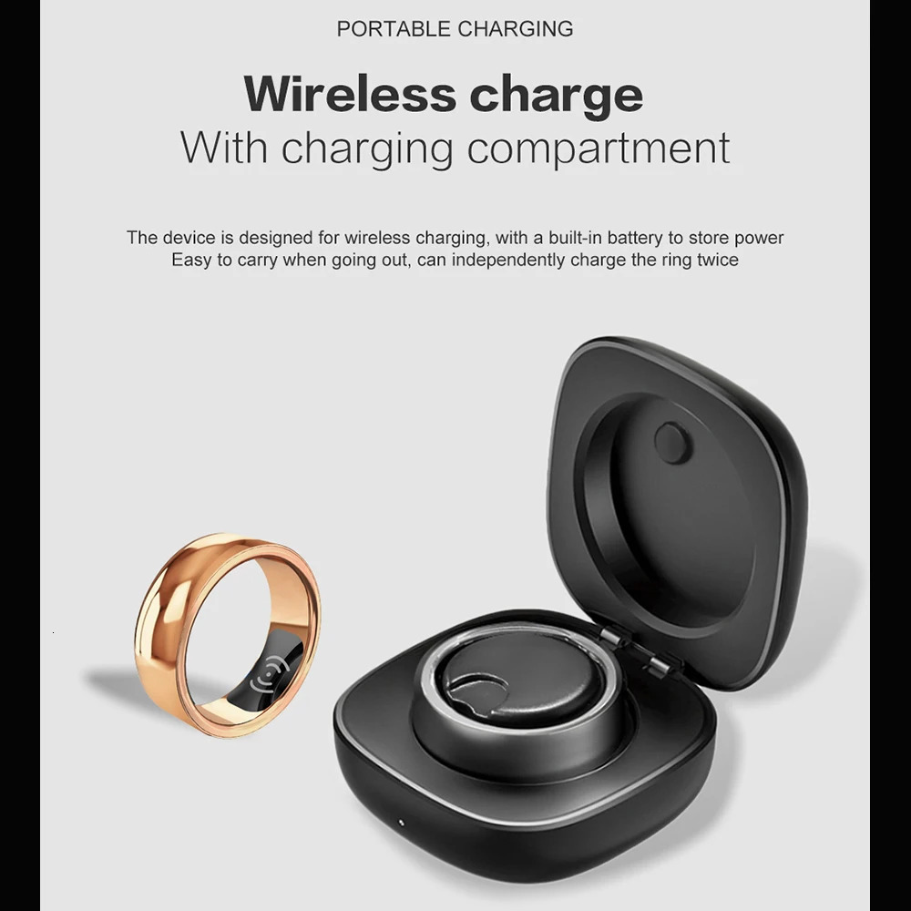 Smart Ring SR200 Gold Heart Rate Blood Pressure Blood Oxygen Temperature Sleep Calories Health Multilingual Fitness Tracker Ring 240422