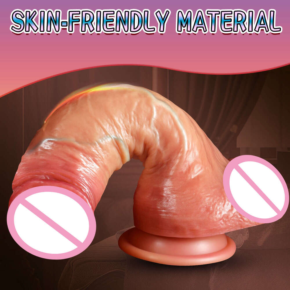 Thick Soft Realistic Human Dildo Skin Feel Double Silicone Suction Cup Anal Prduct Sex Toys Women Men Gay Strapon 18+