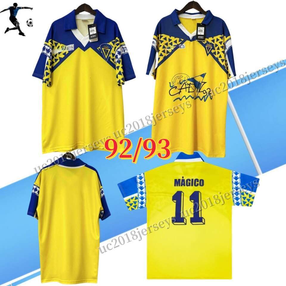 1992 1993 Cadiz Retro Mens Soccer Jerseys MAGICO Home vintage Football Shirts Short Sleeve Uniforms