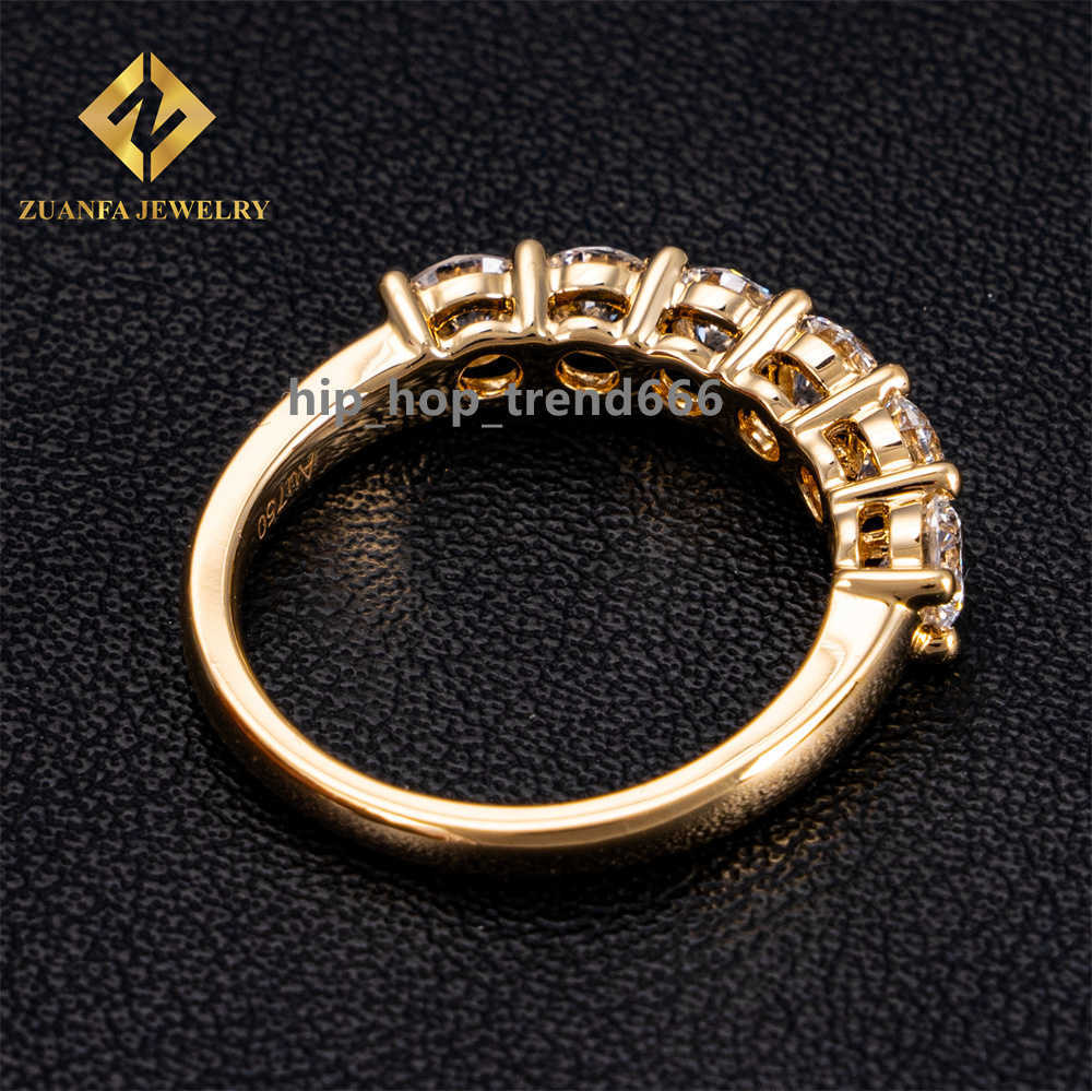 Personalized Eternity Wedding Band Lab Grown Moissanite Diamond 18K Yellow Gold Fine Jewelry Engagement Ring