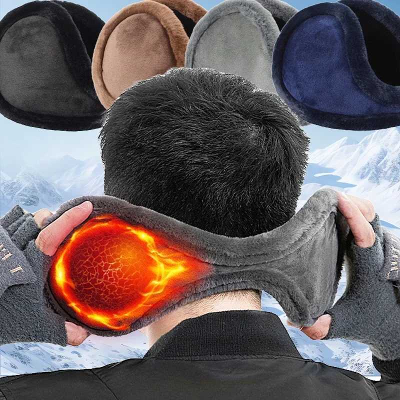 Plush hot earmuffs for mens winter bicycles anti freezing and anti frost earmuffs protectors thick ear warmers and earmuffs X241128