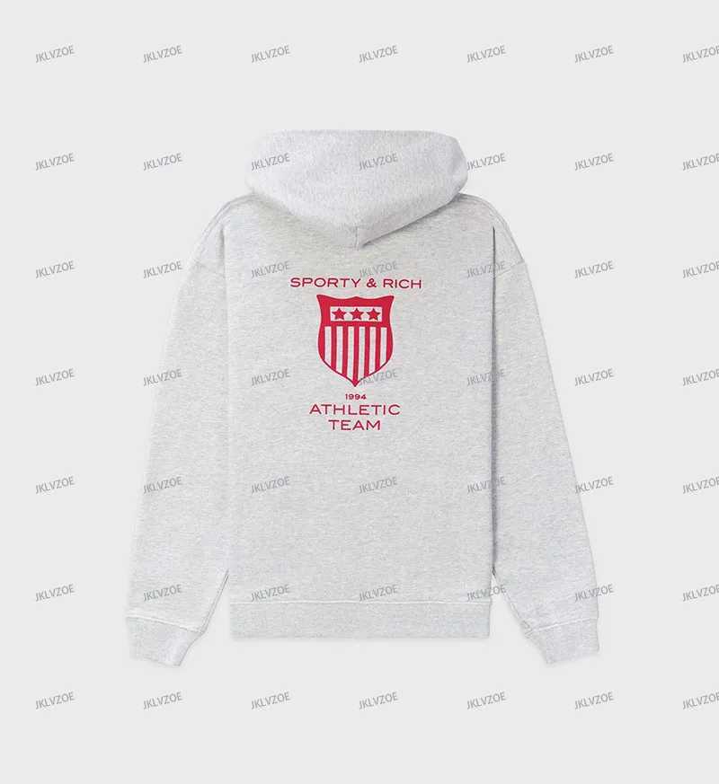 New Autumn and Winter North American Niche Sporty Rich Letter Print Womens Hoodie Cotton Sweatshirt Oversized Hoodie PulloversC241126