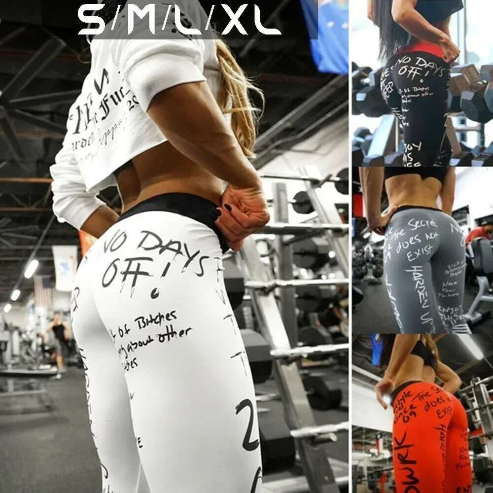 Letter Printed Pants Women Sports Leggings High Waisted Push Up Yoga Pant Woman Gym Fiess Tights Running Legings