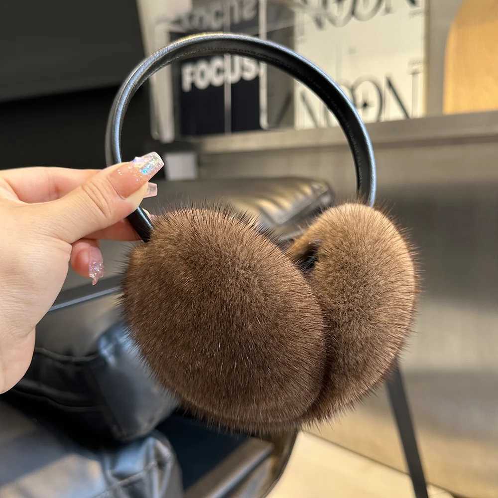 Designer earmuffs for womens winter warmth real mink fur girls earmuffs outdoor refrigeration best winter womens earmuffs X241128