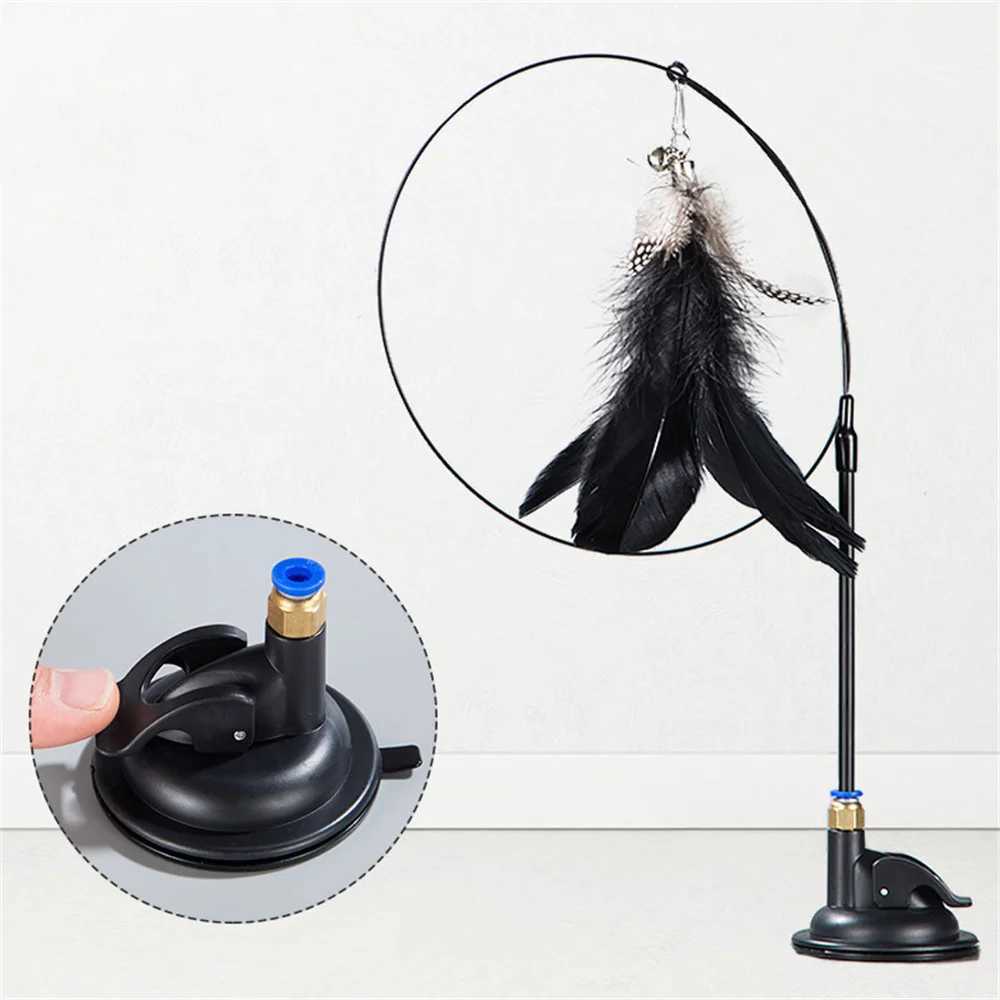Toys Interactive Teasing Stick Kitten Playing Feathers Wand Bell Suction Cup Toy Play With Cat Pet Accesoriosq241128
