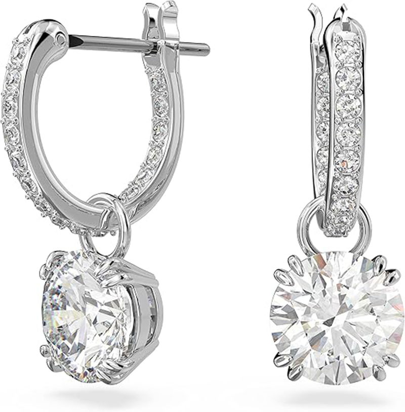 S925 silver needle Korea radiant light full of diamond earrings temperament light luxury niche sense of cold wind earrings female