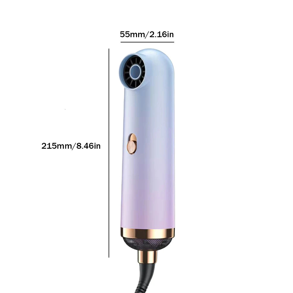 Ionic Hair Dryer Powerful Mini Hair Blow Dryer 3 Speeds Portable Hair Straightening Comb Anti-Winding Travel Bathroom Appliances 241128