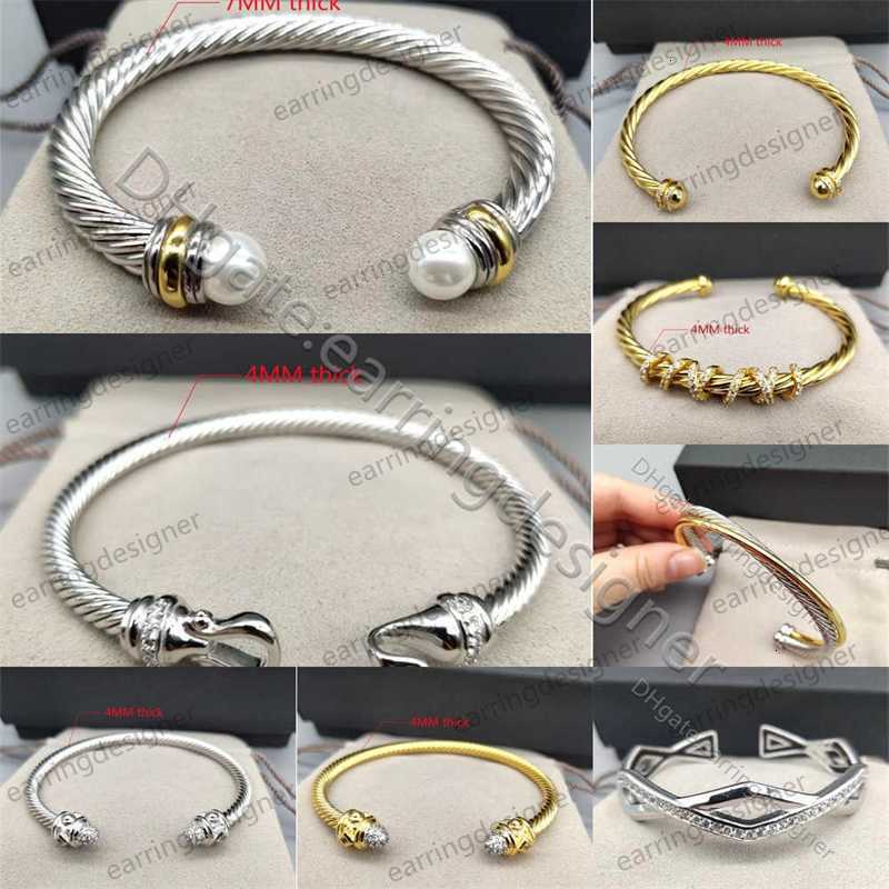 bracelets bangle jewelry woman cuff bracelet Cable Round Head Color Separation Bracelet Buckle 925 Sterling Silver with 18k Gold Plated accessories holiday gift
