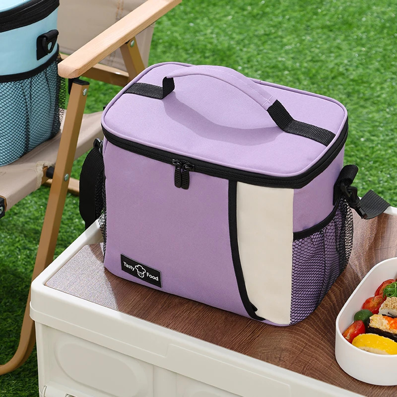 Portable Lunch Bag Food Thermal Box Durable Waterproof Office Cooler Lunchbox with Shoulder Strap Picnic for Couples Unisex 241127