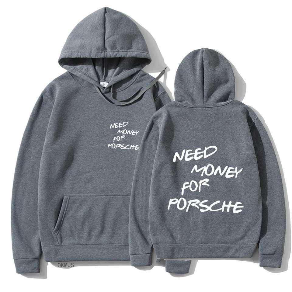 2024 Funny Need Money Letter Print Hoodie Fashion Design Mens Womens Sweatshirt Loose Oversized Couples Casual HoodiesXJ241128