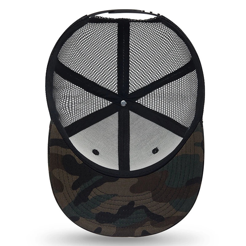 Camouflage baseball cap mens mesh truck cap womens fashion summer snap cap plain skate hip-hop cap streetwear 241127
