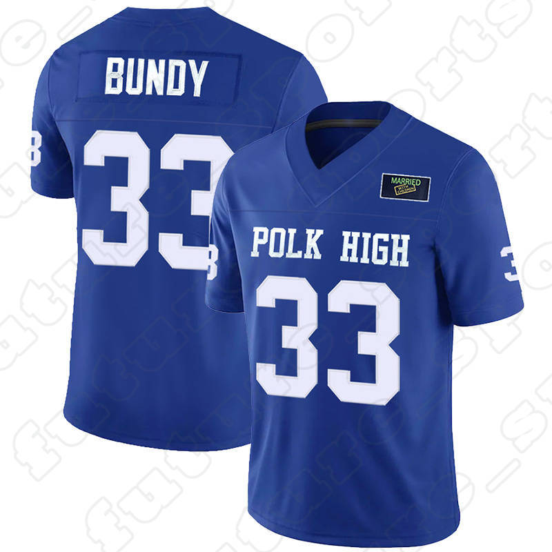 Men's Blue Football Jersey - Polk High V-Neck Embroidered New Ed Letters, Perfect For Hot Sports And Party