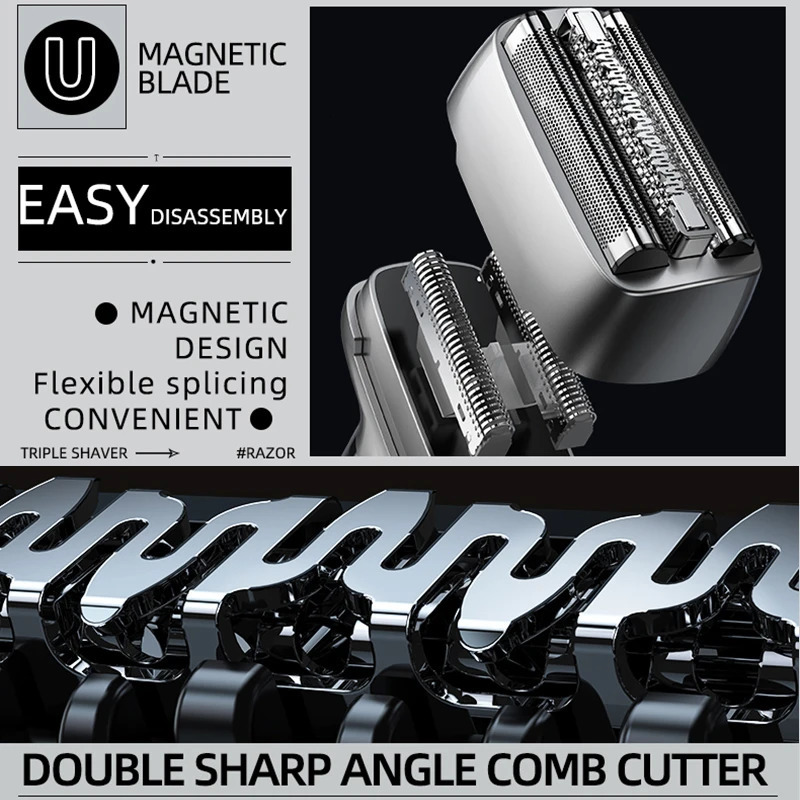 Professional Reciprocating Shaver For Man Multifunction Electric Beard Razor Twin Blade Rechargeable Face Knives Trimmer 240420