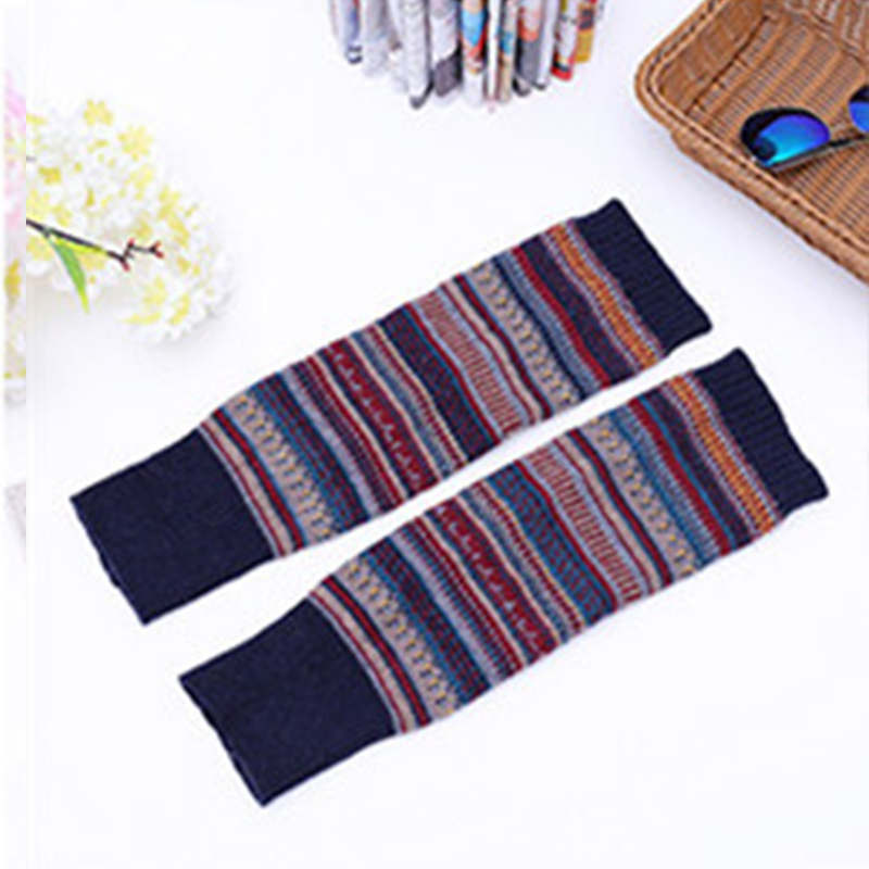 Winter New Women's Korean Edition Color blocked Stacked Socks Set for Autumn and Winter Thickened Warm Leg Protectors Over Knee Boots Set Knitted