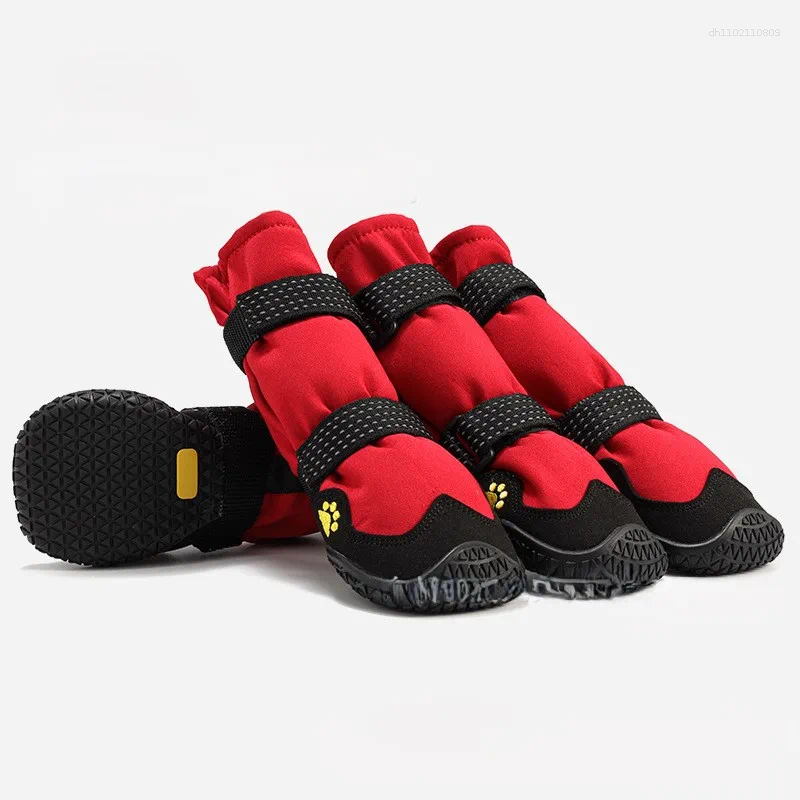 Dog Apparel AMOBOX-Anti-Slip Protectors Boots For Small To Large Dogs Waterproof Reflective Straps Shoes 4Pcs