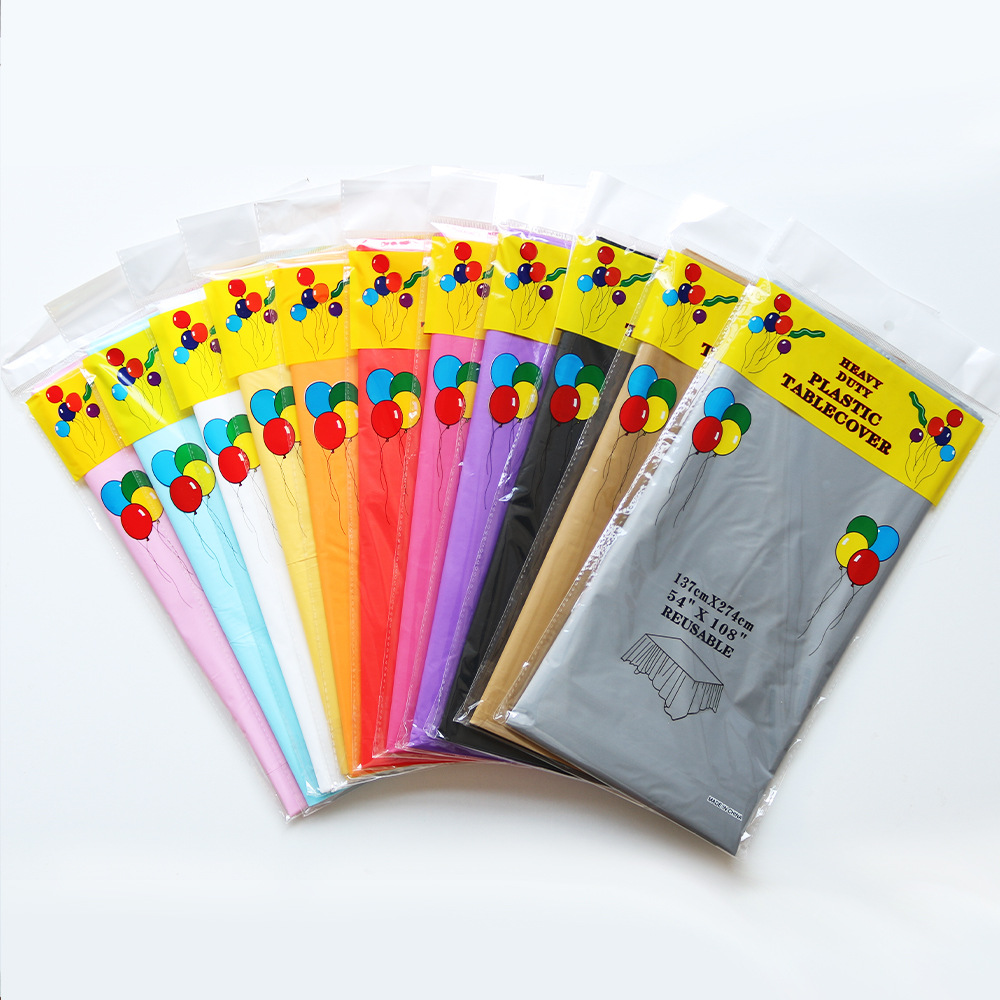 Portable Disposable Table Covers PE Plastic Tablecloth Wedding Birthday Party Cloth for Rectangle Desk