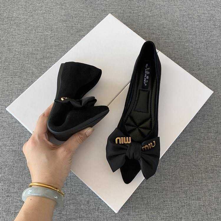 sandals heels high heels Female pointed microfiber single sleeve flat low order womens shoes