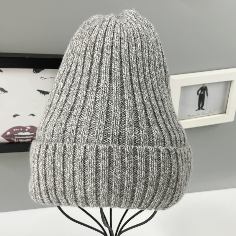 European and American autumn and winter fashion wool knitted three piece set solid color warm cover woolen hat scarf glove set